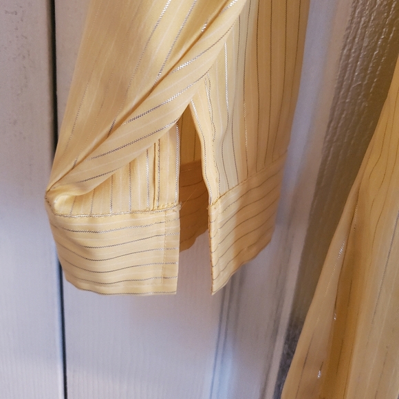 DCC STRETCH YELLOW WITH SILVER THREAD BLOUSE S Lge - Picture 4 of 9